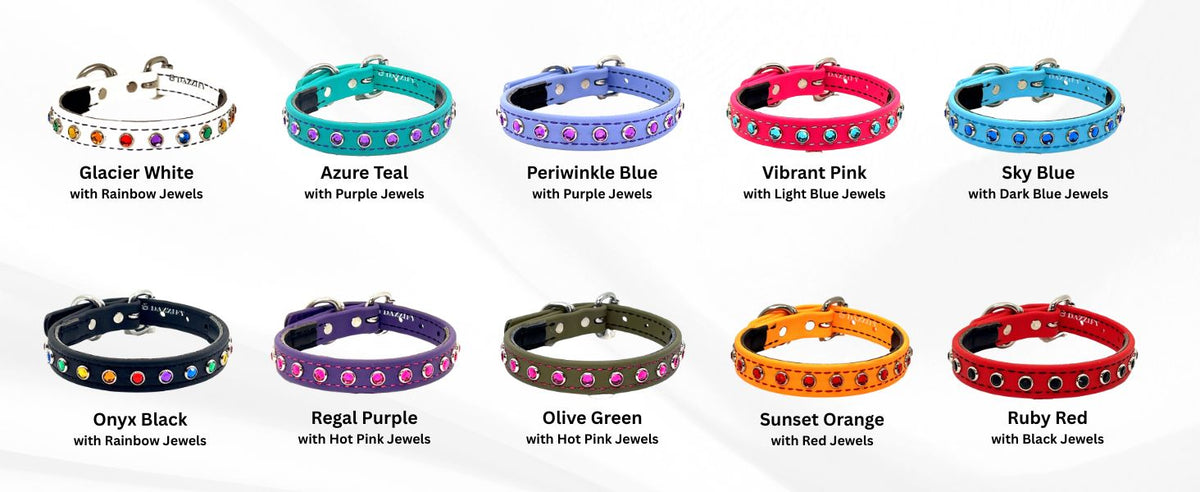 Ruby Red with Black Jewels Dog Collar