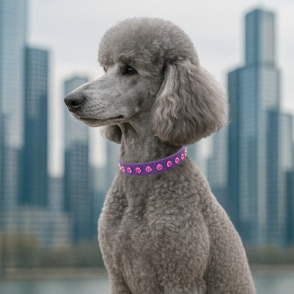 Regal Purple with Hot Pink Jewels Dog Collar